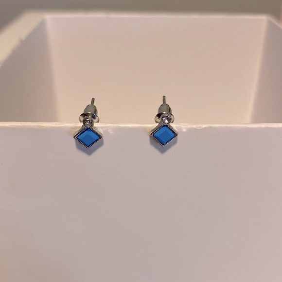Blue Diamond 💎 Shaped Earrings - Picture 1 of 1